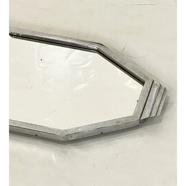 Art Deco Octagonal Mirrored Glass Tray With Chrome Surround From England For Sale In Austin - Image 6 of 10
