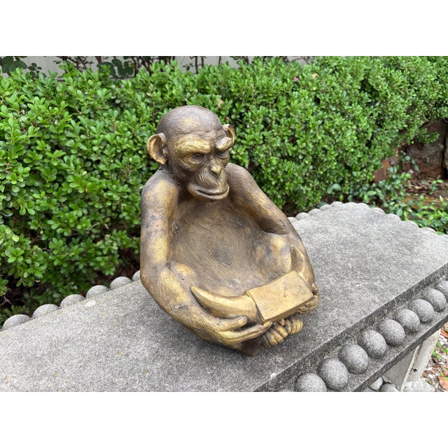 Vintage Bronze Monkey Sculpture For Sale - Image 4 of 11