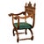 Antique Renaissance Revival Carved Walnut Green Man Savonarola Chair Circa 1890 For Sale - Image 9 of 17
