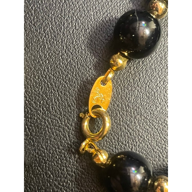 Art Deco 1980s Trifari Demi-Parure (Matching Necklace and Pierceless/Post Hoop Earring Set) Showcasing Bold Geometric Art Deco Revival Styling. For Sale - Image 3 of 7