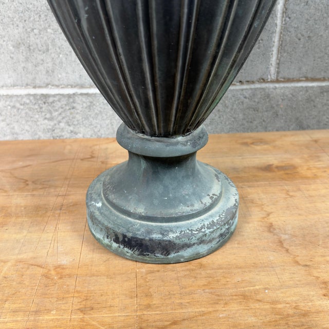 Metal Large Patinated Bronze Vases, 1960s, Set of 2 For Sale - Image 7 of 11