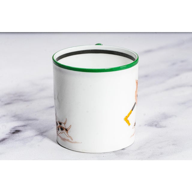 White 1930s Paragon Porcelain Hand Painted Fox Dogs Hunting Country Life Antique Demitasse Cup and Saucer For Sale - Image 8 of 16