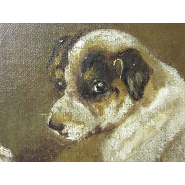 Antique English Painting of Jack Russell Puppies at Play For Sale - Image 10 of 16