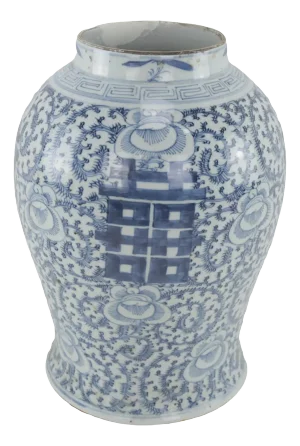 Chinese Mid-Qing Blue and White Porcelain Ginger Jar