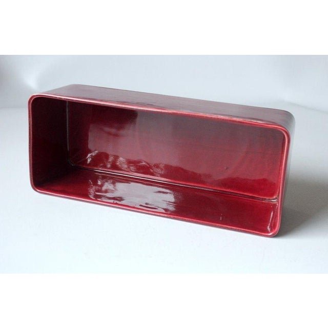 1970s - Original German Bordeaux-Red Ceramic Fish Pot - Herring Pot - Beautifull Kitchen Decoration For Sale - Image 6 of 7