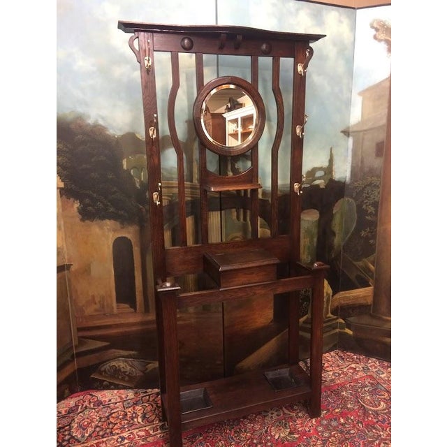 Mission Antique Hall Tree, Mission Style Hat Rack, Arts and Crafts Style For Sale - Image 3 of 12