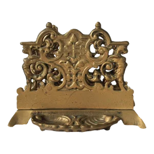Vintage Ornate Brass Napkin or Letter Holder