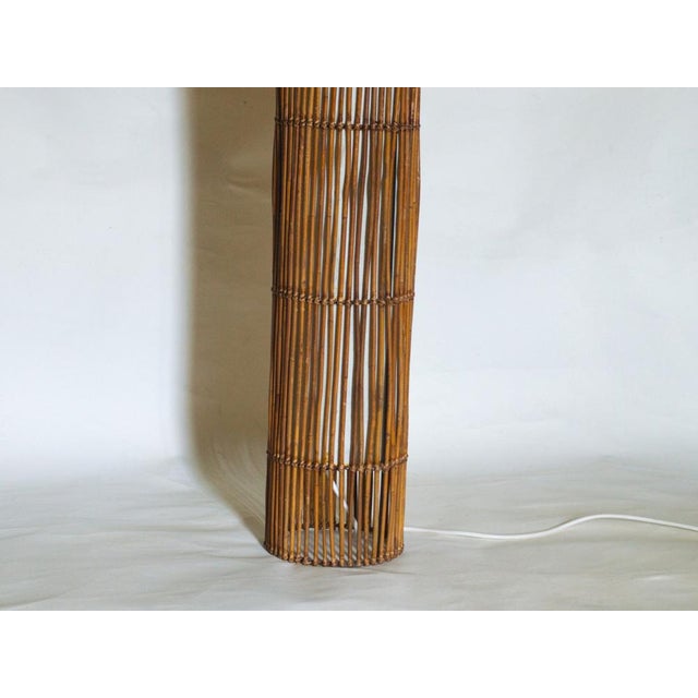 Mid-Century Rattan Floor Lamp in the style of Louis Sognot, 1960s For Sale - Image 4 of 14