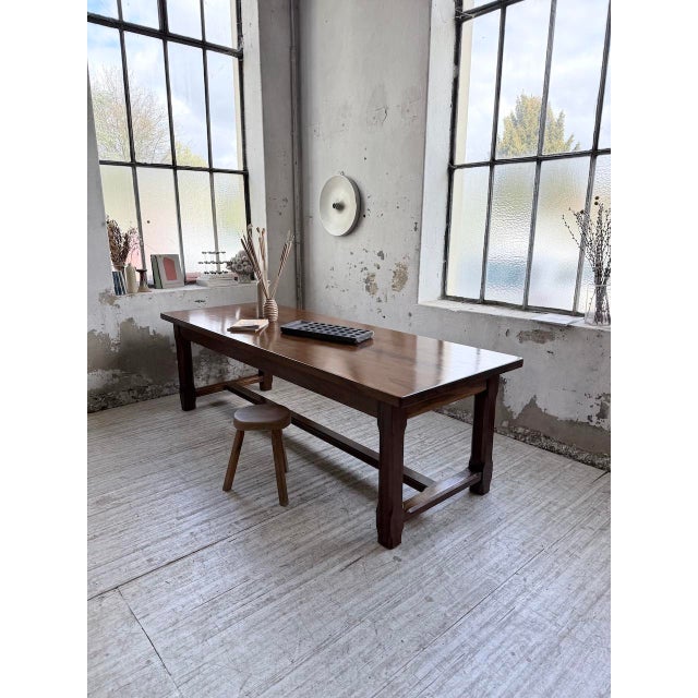 Vintage Farmhouse Table in Walnut, 1950s For Sale - Image 9 of 18