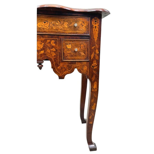 Mid 18th Century Antique Walnut and Marquetry Inlaid Side Table, 1760 For Sale - Image 5 of 14