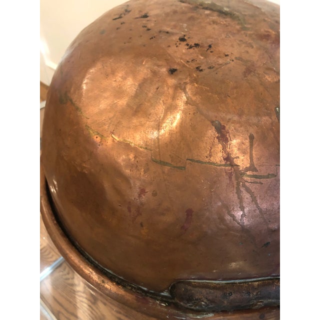 Large Antique French Copper Bowl For Sale - Image 4 of 7