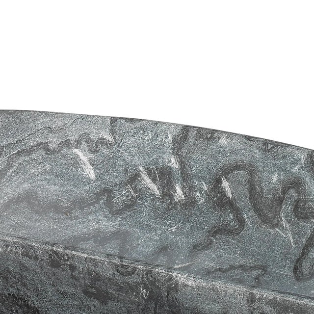 Jamie Young Jamie Young Long Oval Marble Bowl in Grey For Sale - Image 4 of 10