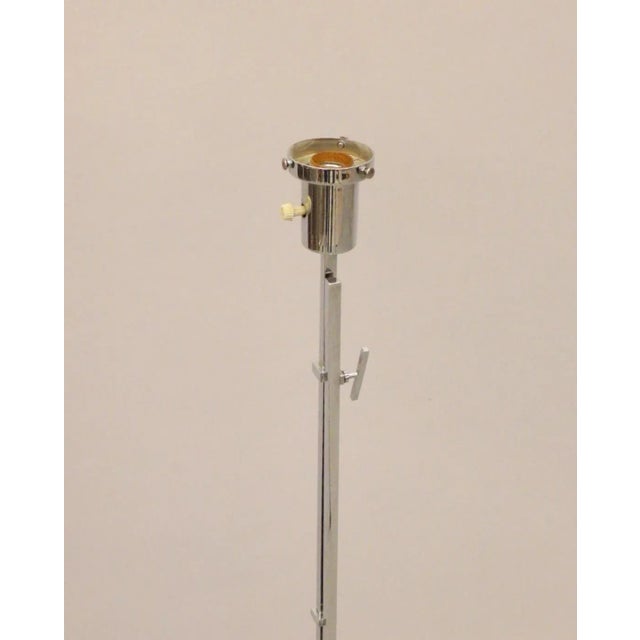 Mid 20th Century One Left Kurt Verson Style Thin Line Adjustable Height Chrome Floor Lamps For Sale - Image 5 of 9