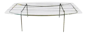 Italian Gio Ponti Inspired Brass and Glass Coffee Table