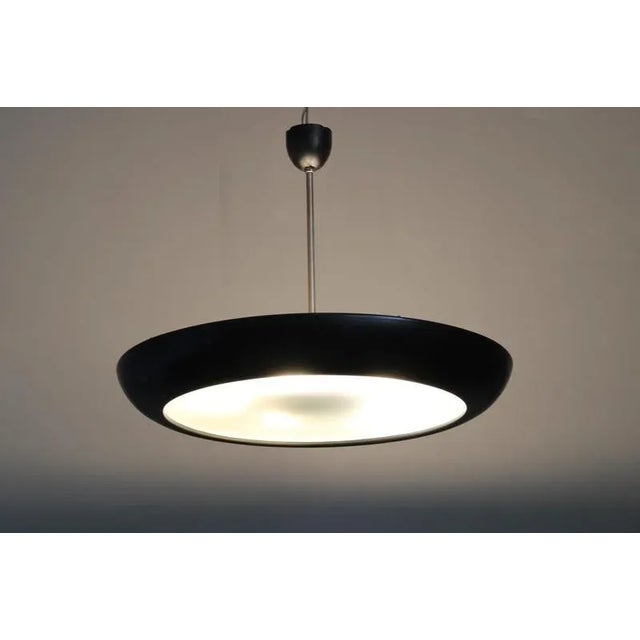 Josef Hurka Bauhaus UFO Pendant Light by Josef Hurka for Napako, Czechoslovakia, 1940s For Sale - Image 4 of 13