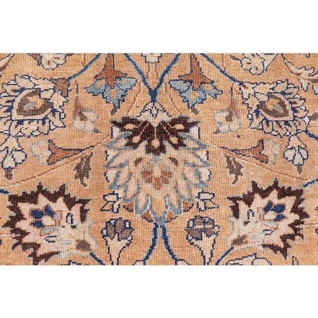 Antique Persian Tabriz Orange Handmade Wool Rug For Sale In New York - Image 6 of 6