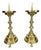 Vintage French Style Brass Gold Candleholders, Set of 2 For Sale