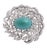 Platinum, Diamond, and Persian Turquoise Asymmetric Dress Clip For Sale