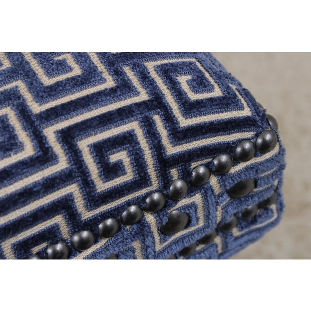 Lexington Greek Key Design Rolling Ottoman For Sale - Image 9 of 14