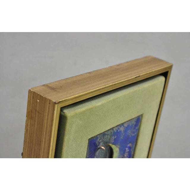 Vintage Mid Centuy Modern Enameled Copper Clipper Ship Art Painting by M. Rosen For Sale - Image 10 of 12