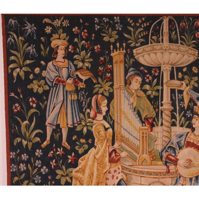 Mille-Feuille and a Village Festival Concert at the Fountain Tapestry, 1930s For Sale - Image 3 of 10