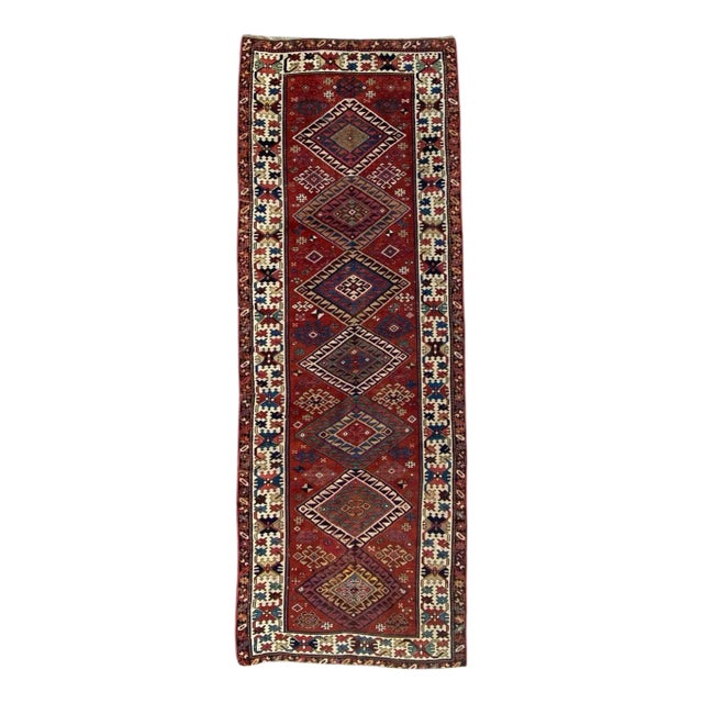 Antique Caucasian Kazak Runner For Sale
