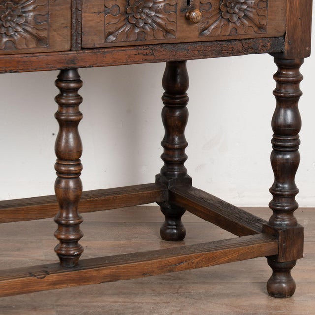 Early 19th Century Carved Chestnut Console Table With Two Drawers For Sale - Image 13 of 18