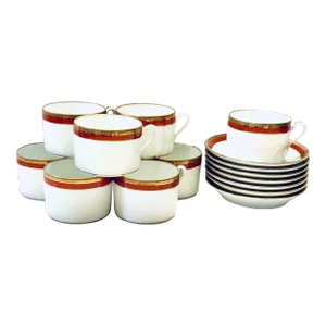 Richard Ginori Palermo Rust Cups and Saucers, Set of 9/7