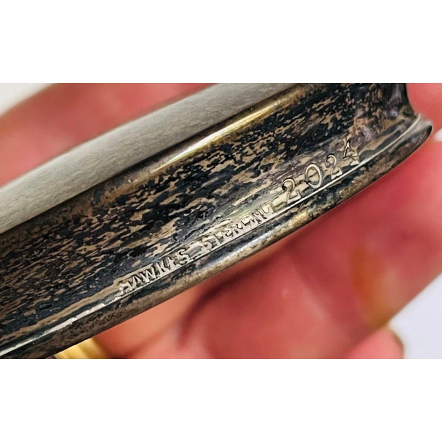 Early 20th Century Hawkes Cut Glass Etched Crystal Sterling Silver Top Vanity Powder Trinket Jar For Sale - Image 6 of 12