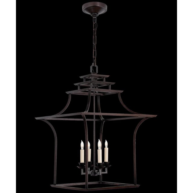 Brighton Pagoda Lantern from Visual Comfort Lighting in aged iron Designer: Chapman & Myers Width: 20.25" Fixture Height:...