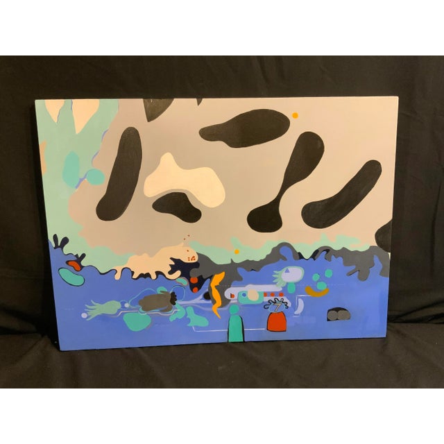 Late 20th Century “Biological Game” Holly Keller Abstract Acrylic Painting For Sale In New York - Image 6 of 6