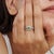 Emerald Mid 20th Century Style Sterling Silver Emerald & Diamond Halo Bypass Ring Size 7.5 For Sale - Image 8 of 12