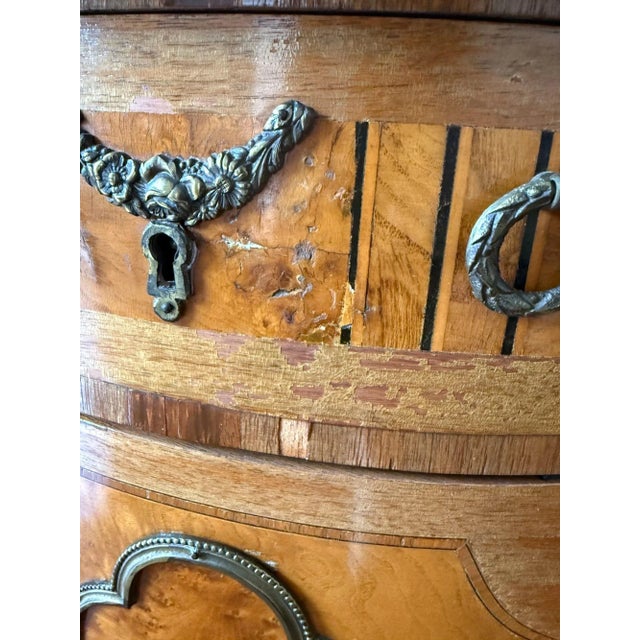 Wood French Louis XV Marble Top Nightstand Accent Tables - A Pair For Sale - Image 7 of 18