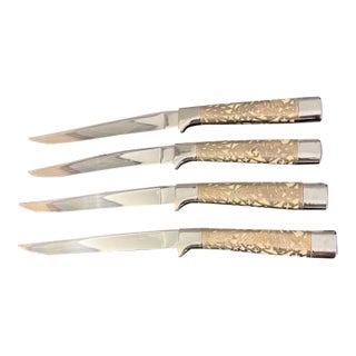 Vintage Carvel Hall by Briddell Steak Knives With Silver & Bakelite Handles For Sale