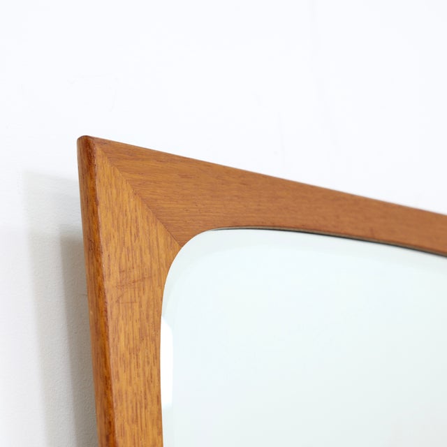 Vintage 1960s Danish Teak Wall Mirror For Sale In Los Angeles - Image 6 of 10