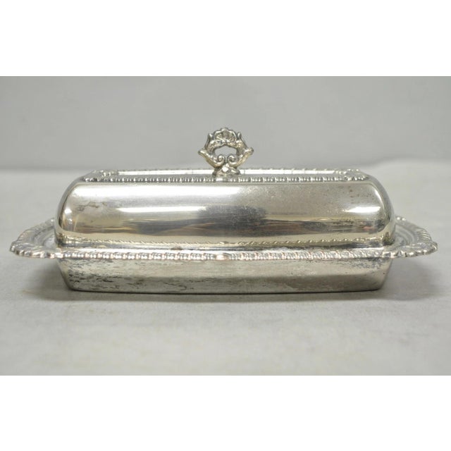 Victorian Vintage Victorian Silver Plated Repousse Covered Butter Dish W/ Glass Liner For Sale - Image 3 of 16