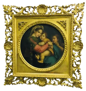 After Raphael, Madonna and Child, 19th Century, Large Oil on Canvas, Framed