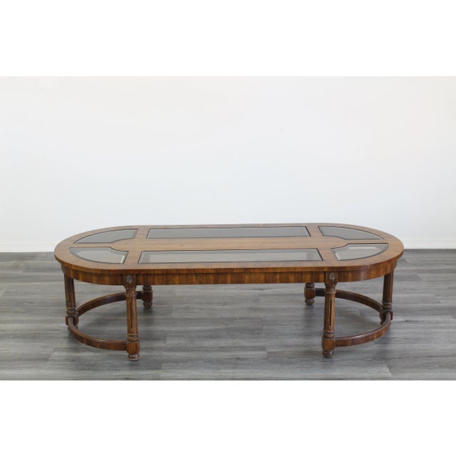 Coffee Mid Century Walnut Oval Shaped Coffee Table For Sale - Image 8 of 8