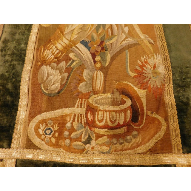 Aubusson table runner in floral pattern. Circa: 1880 19"x 92"