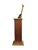 A charming early 20th century English wooden stick stand with brass trim. The clean lines warm aged patina, originally...
