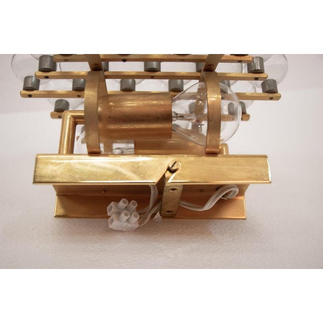 Metal Cluster Wall Sconce Crystal Balls and Gold-Plated Brass by Christoph Palme for Palwa, 1960 For Sale - Image 7 of 8