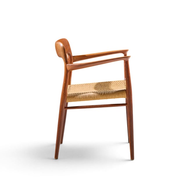 Niels Moller Model 57 Mid Century Danish Teak and Rope Captains Dining Chairs - Pair For Sale - Image 11 of 13