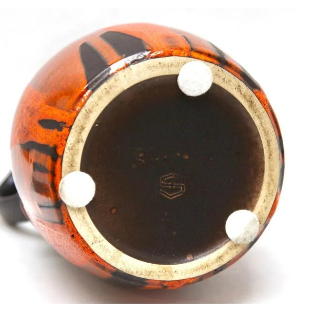 Ceramic Hand-Decorated and Glazed Fat Lava Pitcher from Steuler, West Germany, 1960s For Sale - Image 7 of 8