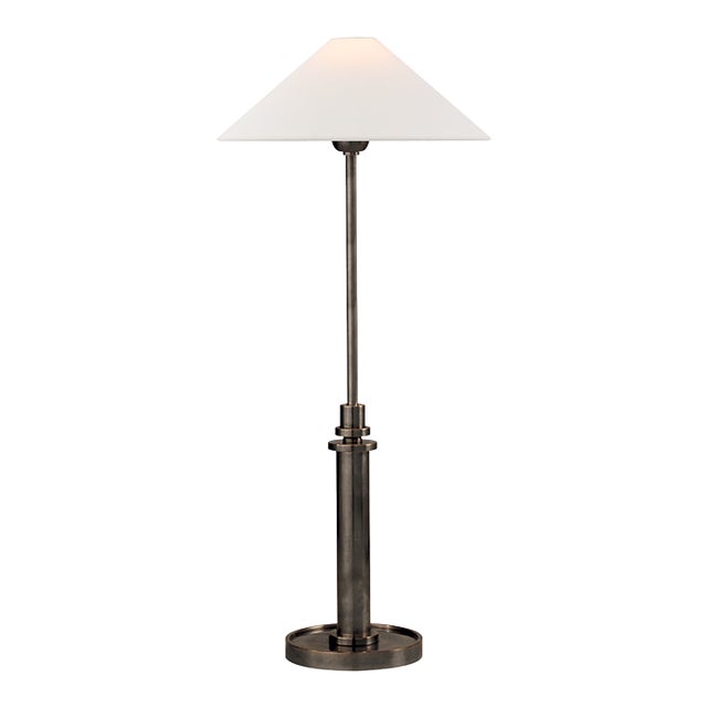 J. Randall Powers by Visual Comfort Signature Hargett Buffet Lamp in Bronze with Linen Shade For Sale