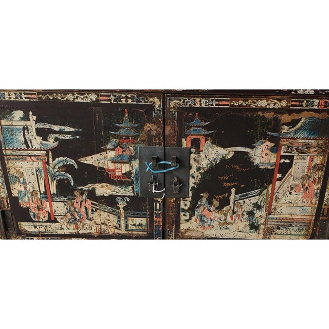 Early 19th Century Chinese Black Wooden Cabinets - Set of 2 For Sale In Raleigh - Image 6 of 11