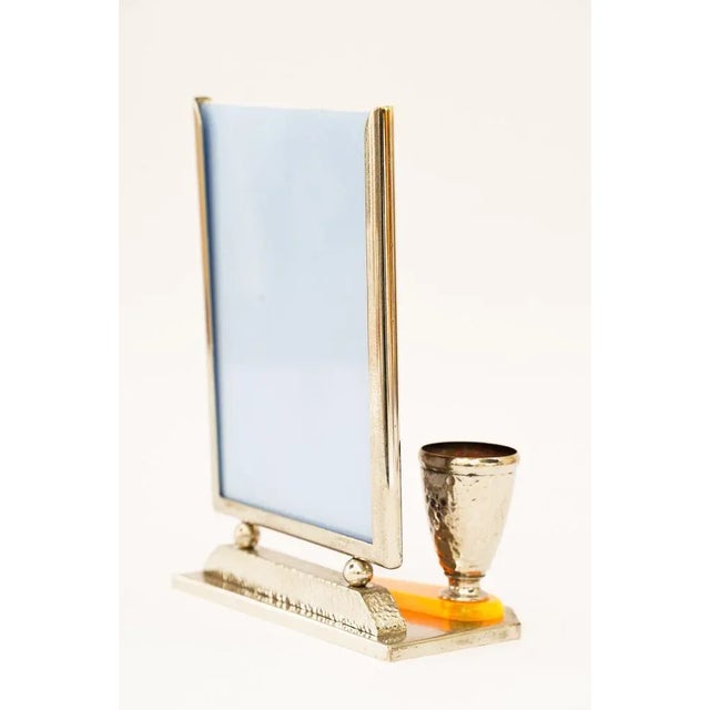 Art Deco Nickel-Plated Bakelite Photo Frame, 1920s For Sale - Image 9 of 12