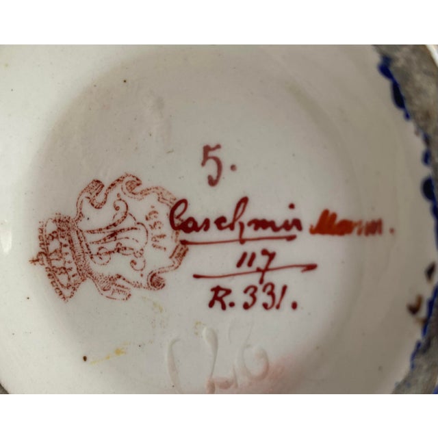 Ivory Antique Royal Bonn "Cashmir Misrmor" Design Tapestr Pitcher, Vase (1893–1923) For Sale - Image 8 of 8