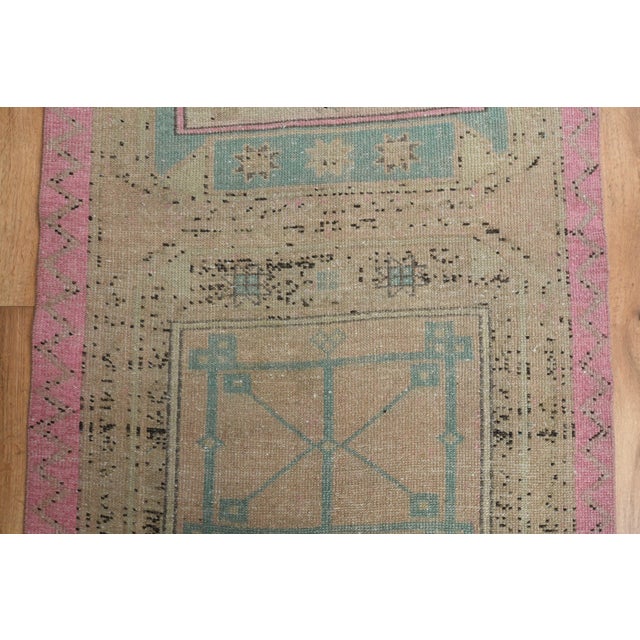 1970s Vintage Handmade Wool Cotton Turkish Beige Runner Rug For Sale - Image 11 of 11