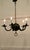 A Superb Gothic Iron and Wood Chandelier A very handsome piece, Large Heavy and very Gothic in design, the light has 5...