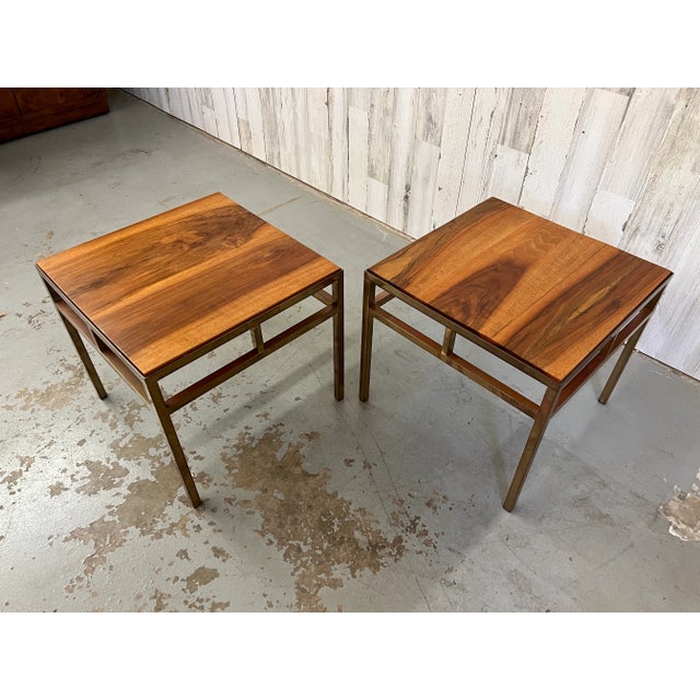 1970s Brass and Walnut End Tables For Sale - Image 11 of 13